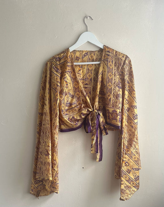 Gold Sari Wrap Top