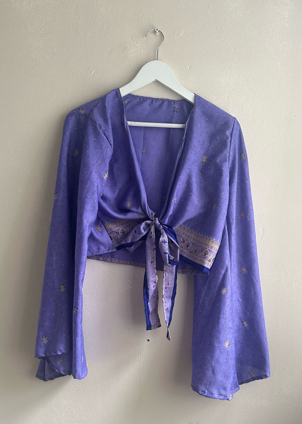 Purple Sari Wrap Top
