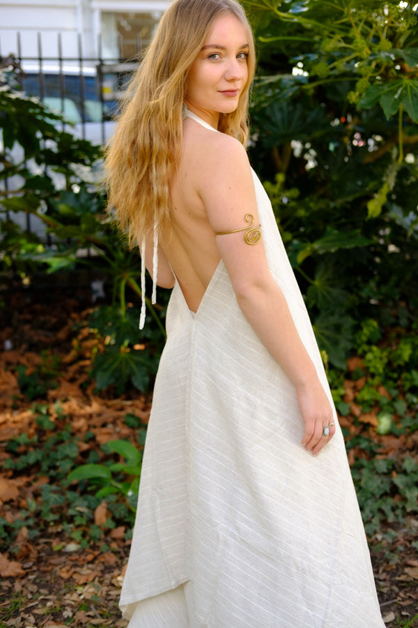 White linen dress
