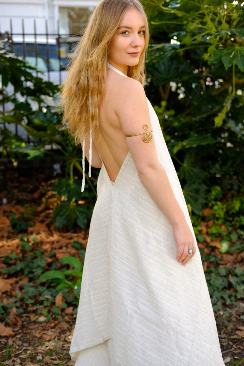 White linen dress